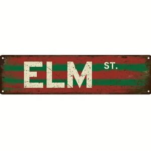 NEW Vintage Elm Street Metal Tin Sign - Halloween Haunt, scene, man cave, scary!